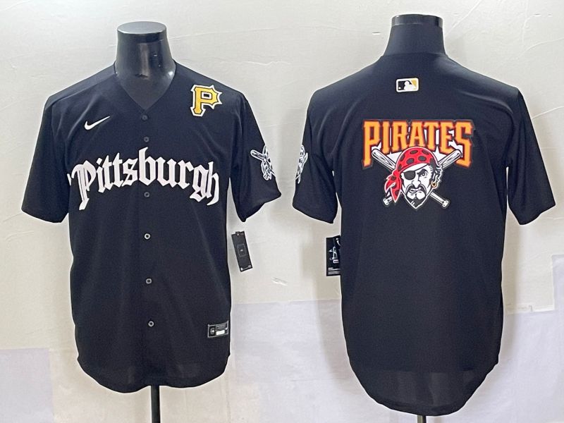 Men 2025 Pittsburgh Pirates Blank Black Five generations Joint Name Nike MLB Jersey style 4->pittsburgh pirates->MLB Jersey